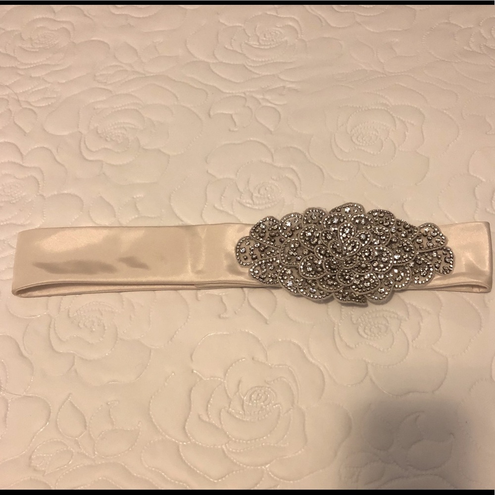 Mikaella Bridal Swarovski Crystal Satin Belt Sash
